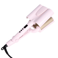 Portable Temperature Display Splint Ceramic 3 Barrels Big Waver Automatic Hair Curler